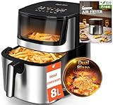 Taylor Swoden 8L Heißluftfritteuse XXL, Air Fryer mit Sichtfenster & Dual-Heizung, 2000W Airfryer ohne…